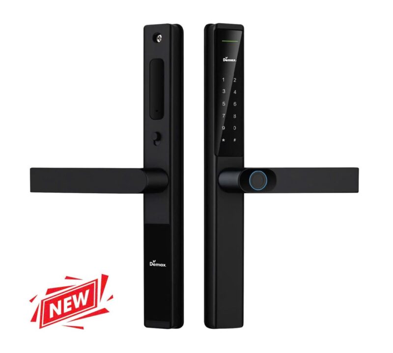 Khoá cửa nhôm vân tay Demax El599 Lux BL – Chống nước của Đức
