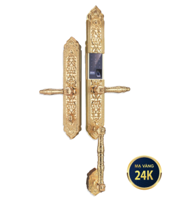 Khóa cửa vân tay đại sảnh KAWA-KDS04 đồng nguyên khối mạ vàng 24K – (Bản wifi)