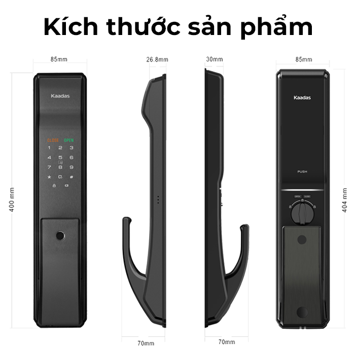 Khóa vân tay cao cấp cửa gỗ Kaadas K9-5W (bản Wifi – App Kaadas) - Ảnh 2