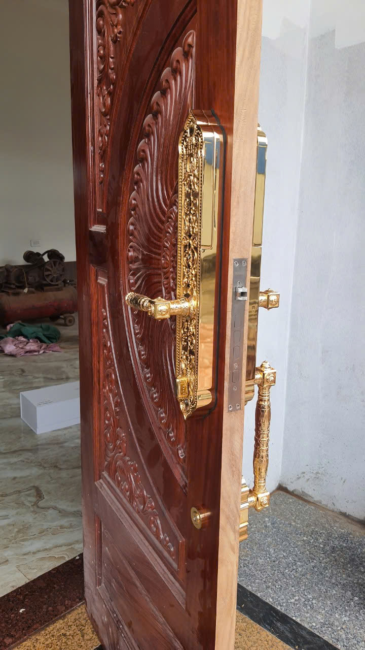 Khóa cửa vân tay đại sảnh KAWA-KDS04 đồng nguyên khối mạ vàng 24K – (Bản wifi) - Ảnh 2