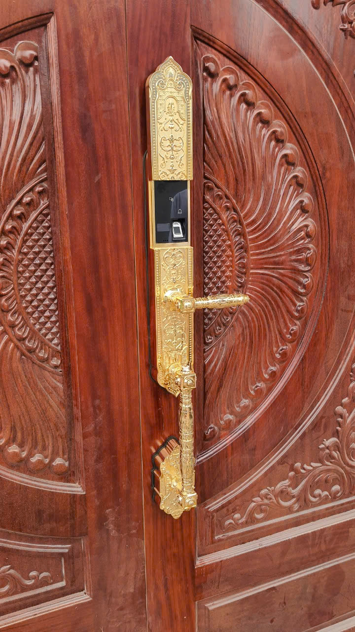 Khóa cửa vân tay đại sảnh KAWA-KDS04 đồng nguyên khối mạ vàng 24K – (Bản wifi) - Ảnh 4