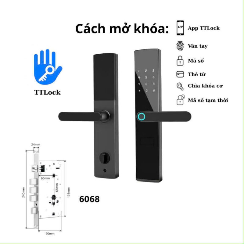 Khóa cửa thông minh Smart lock A05. Điều khiển qua app điện thoại. - Ảnh 2